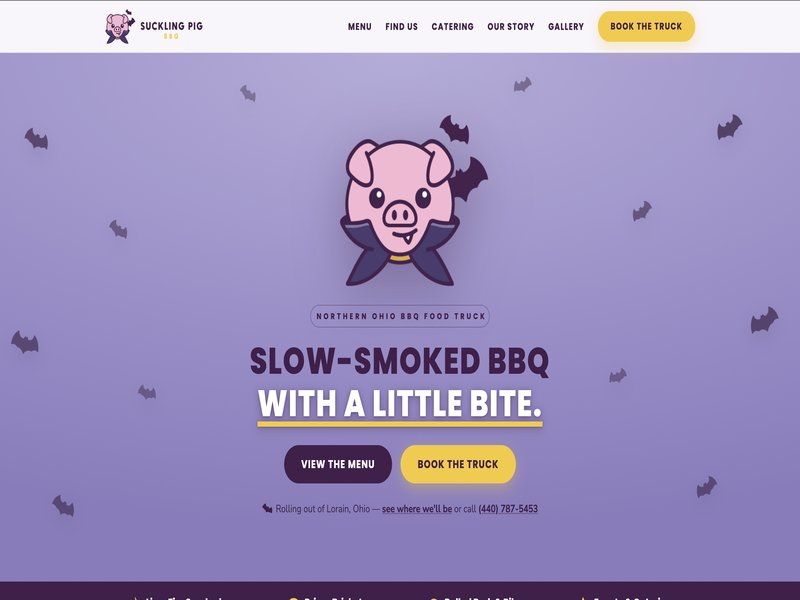Suckling Pig BBQ food truck site — Slow-smoked BBQ with a little bite